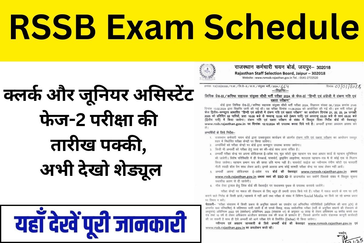RSSB Exam Schedule