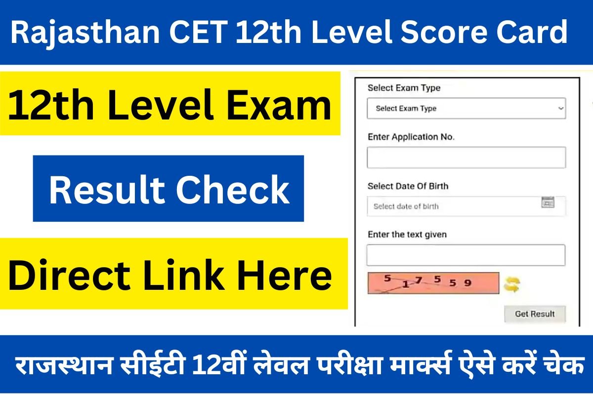 Rajasthan CET 12th Level Score Card