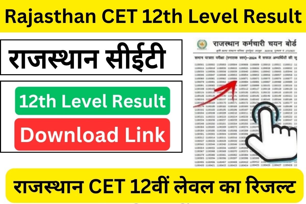 Rajasthan CET 12th Result Released Today