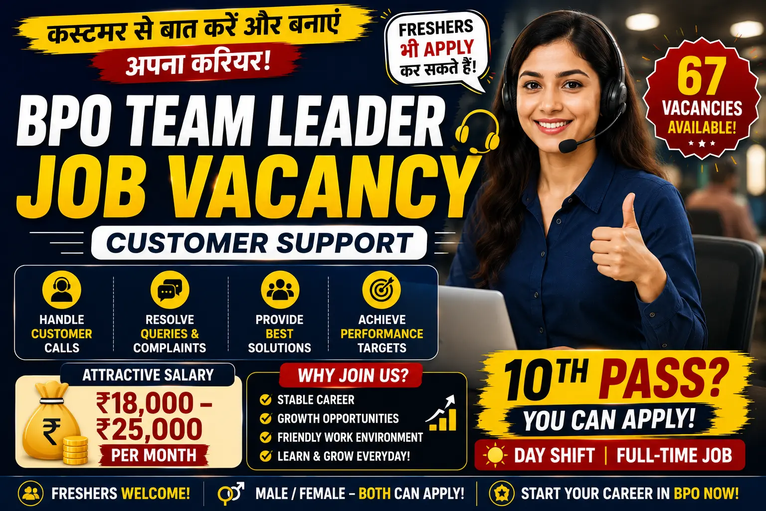 Customer Support BPO Team Leader Job in Jaipur