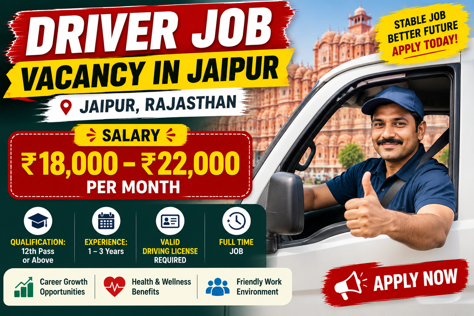 Driver Job Vacancy Jaipur