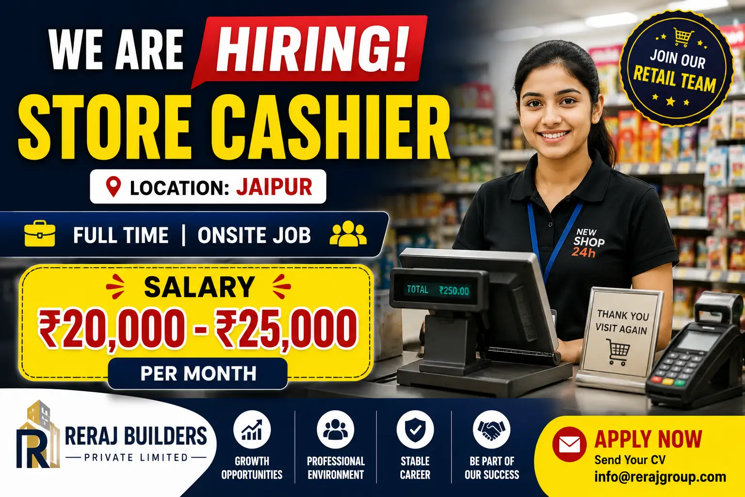 Store Cashier Job Vacancy in Jaipur