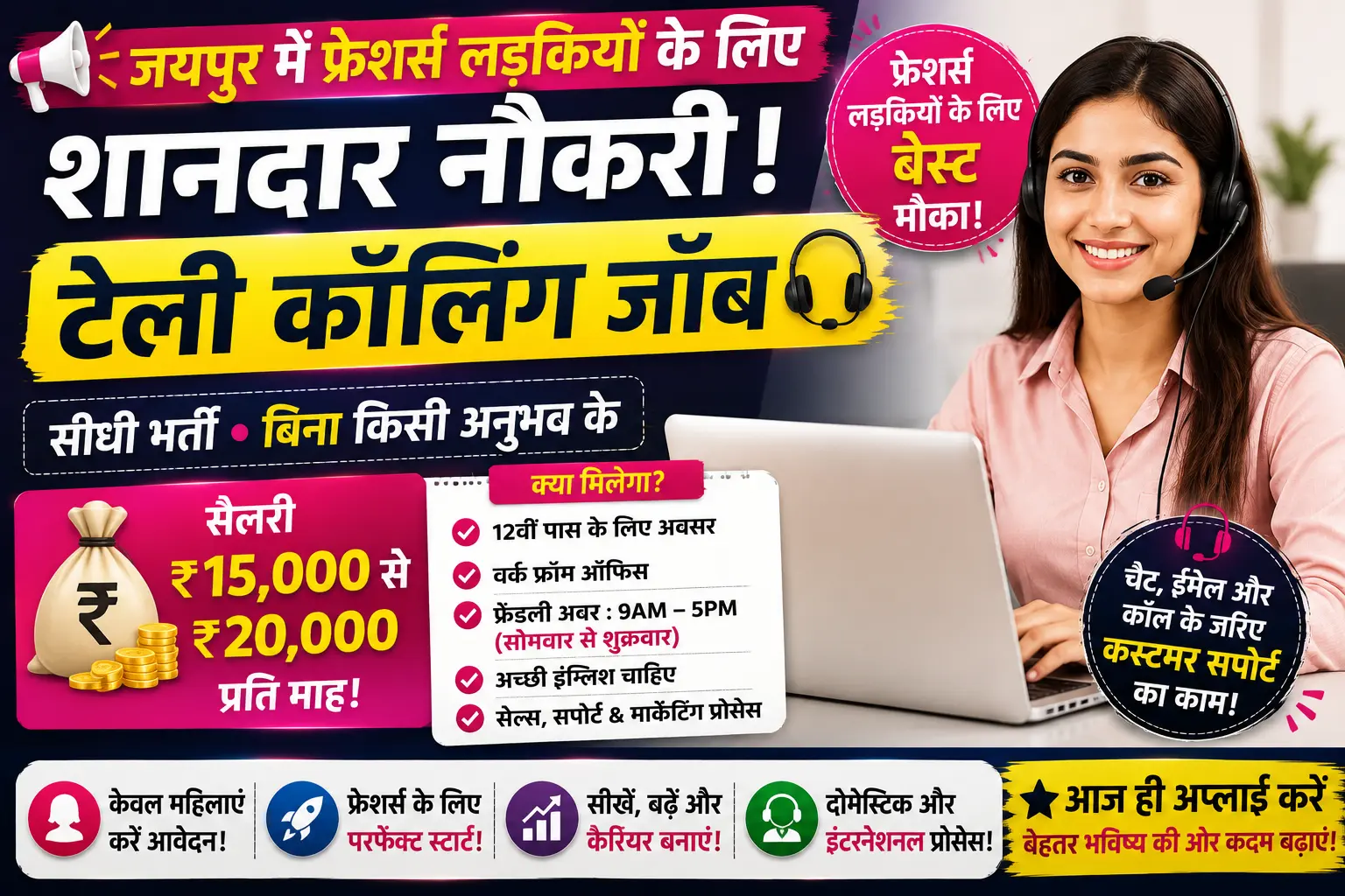 Female Freshers Job in Jaipur